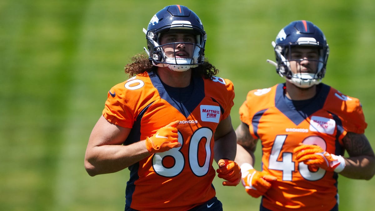 Flowing hair and short shorts: Broncos rookie Greg Dulcich turns heads with style, skill set