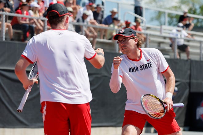 Ohio State's Matej Vocel and Robert Cash, seen here in an NCAA match against USC, fell in the  NCAA doubles championship match to Texas on Saturday.