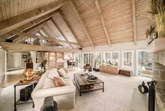 The living room of the Norwich Township home built in 1973 by astronaut John Glenn, and his wife, Annie. The home is now for sale.