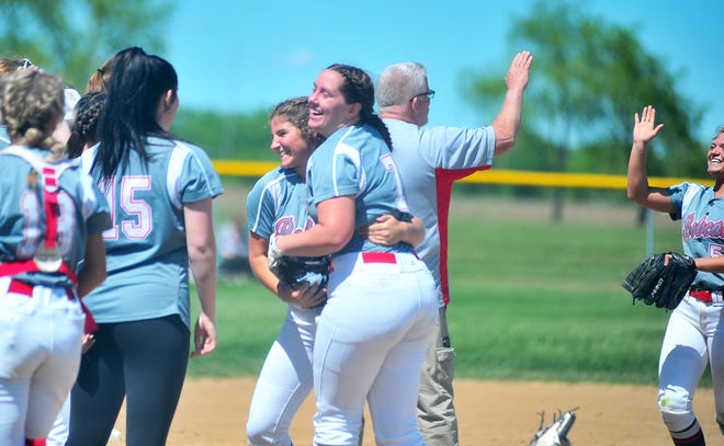 The Norwayne infield celebrates after defeating Black River in the Div. III diatrict semi-final. 