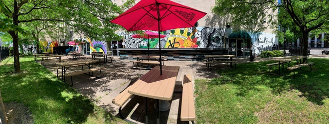 Voodoo Brewery offers a tree-filled paradise in the heart of the city of Erie.