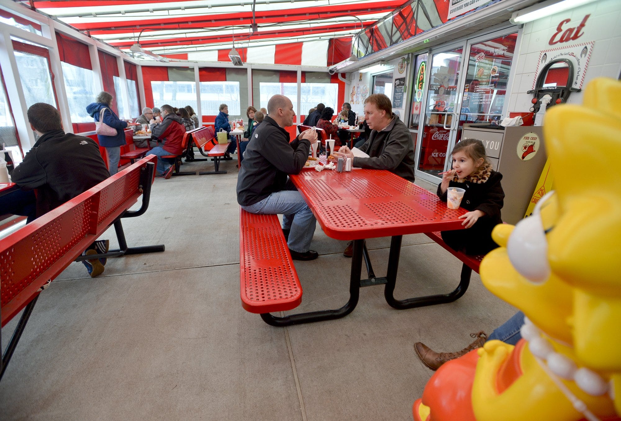 Sara's Restaurant, 25 Peninsula Drive, offers both covered and wide open picnic tables.