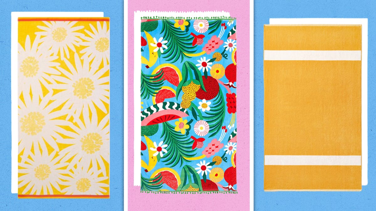 10 oversized beach towels to shop for summer days at the sea