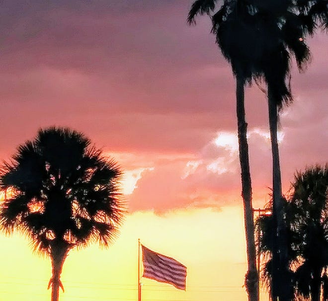 Old Glory fades into the sunset in St. Augustine.