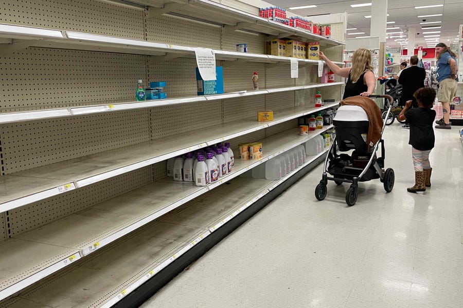 A woman shops for baby formula at Target in Annapolis, Maryland, on May 16, 2022.