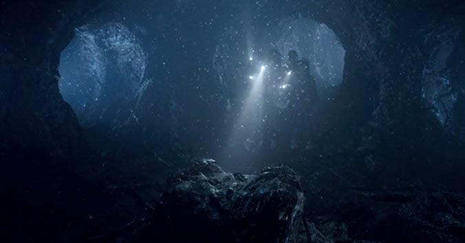 Blue tunnels seen in the 'Upside Down' in Season 1 of "Stranger Things."