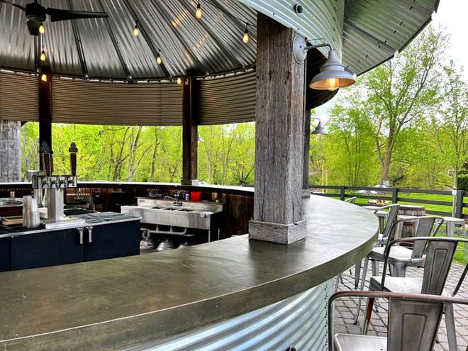 Riverside Brewing Co. has a large patio and fireplace, as well as this brand new outdoor bar.