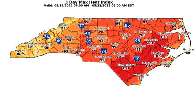 Fayetteville is looking at a chance of mid-summer heat by this weekend.