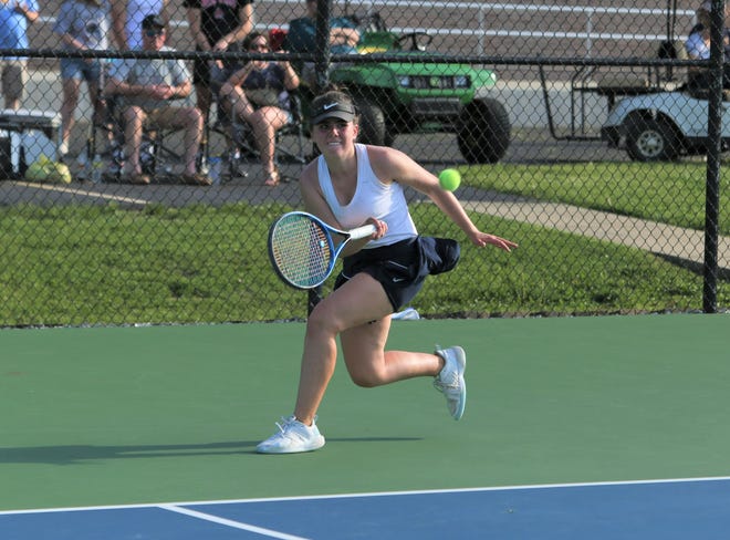 No. 1 singles senior Gwendolyn Clark helped Delta girls tennis win its 30th sectional title in program history at Delta High School on Friday, May 20, 2022.