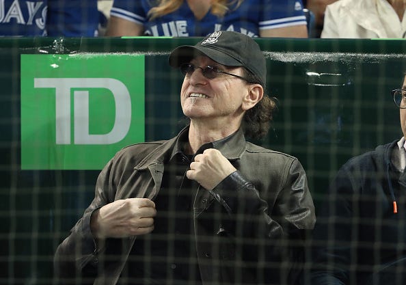 Musician Geddy Lee smiles before the start of the Toronto Blue Jays MLB game against the New York Yankees on Opening Day at Rogers Centre on March 29, 2018 in Toronto, Canada.