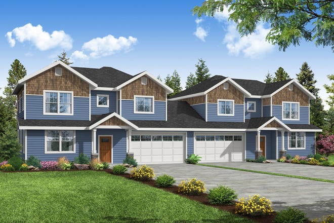 The Artondale is a two story Craftsman duplex plan with near identical sides. The first floor of the design makes up the common living areas, garage and utility room. Personal space is the theme for the second stories, with two bedrooms and a master suite upstairs.