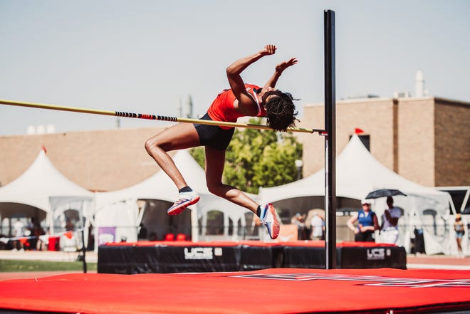 Texas Tech women's high jumper Sidney Sapp won the Big 12 championship on May 15 at the Fuller Track Complex. Sapp is ranked No. 3 in the West Region going into the NCAA West Preliminary meet Wednesday through Saturday at Fayetteville, Arkansas.