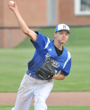 Honeoye's Evan Cuba delivers a pitch during the Class D1 game against Hammondsport.