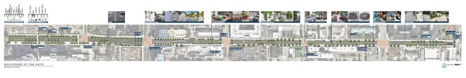 The draft concept for the Boulevard of the Arts "complete street."