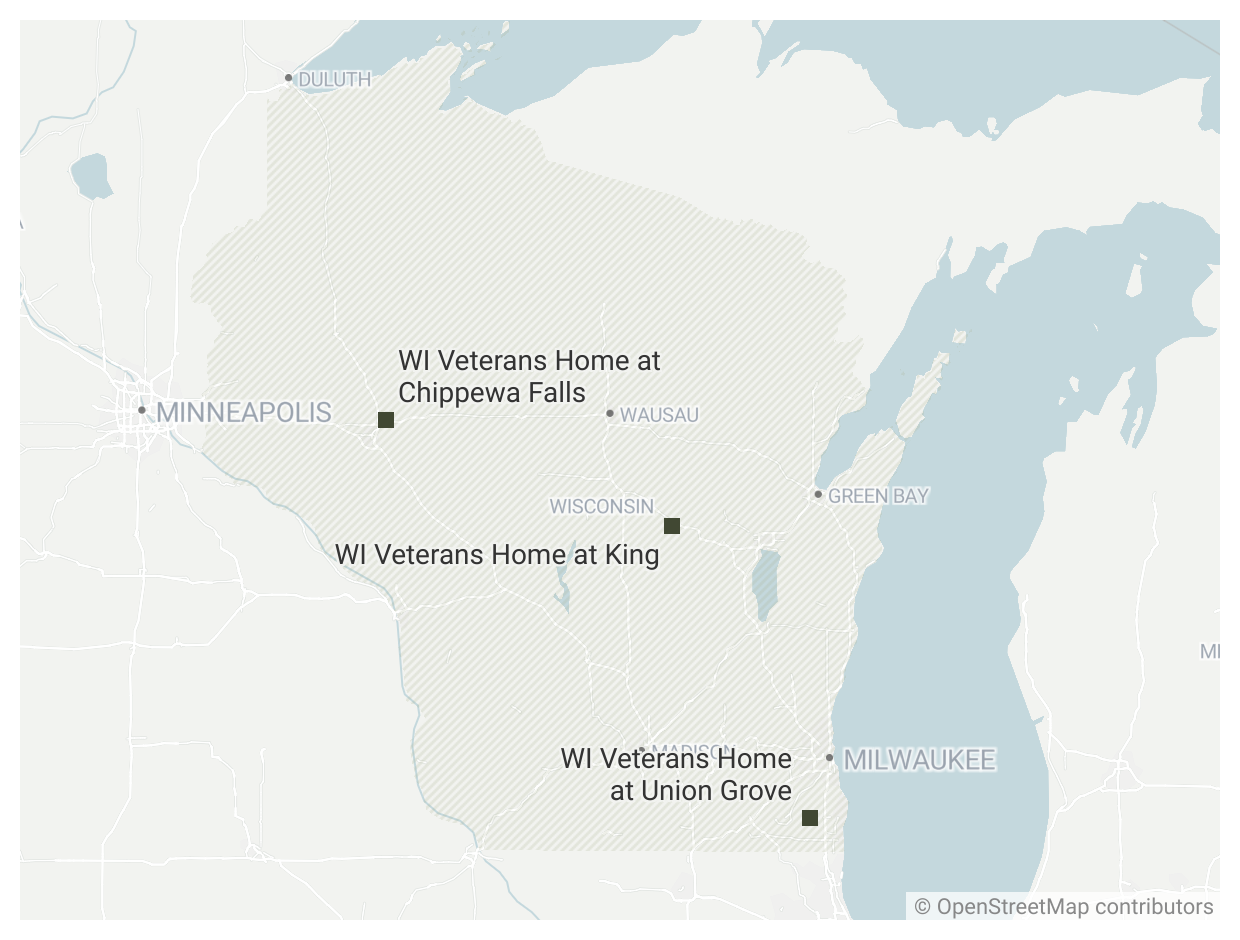The Wisconsin Department of Veterans Affairs operates three veterans homes serving nearly 1,000 veterans and their spouses.