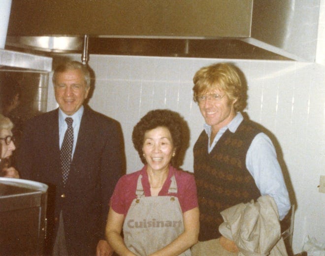 Leeann Chin, founder of a restaurant chain with more than 50 locations in the Twin Cities, Detroit and Kansas City areas, here with then-Minnesota Twins owner Carl Pohlad and Robert Redford in 1979 in Minneapolis.