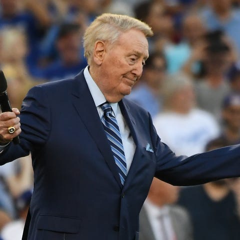 Former Los Angeles Dodgers announcer Vin Scully