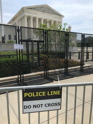 The Supreme Court had barriers installed after a draft of its decision on abortion was leaked to the media.