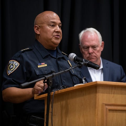 Uvalde Police Chief Pete Arredondo answer question
