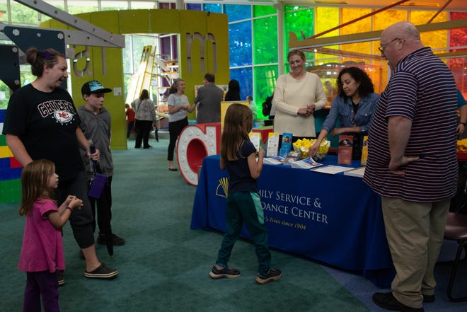 Family Service & Guidance Center was among the organizations set up to provide information and activities to children and families at Wednesday's Community for Kids event at the Kansas Children's Discovery Center.