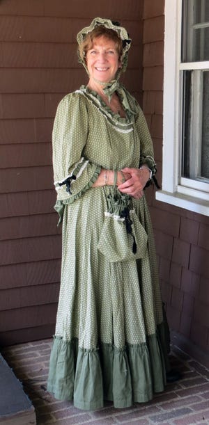 Patty Scales dressed as Madame Jumel for the Rutland Historical Society's fashion show.