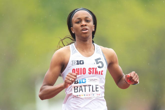 Ohio State's Anavia Battle earned first-team All-American honors in the 200-meter dash.
