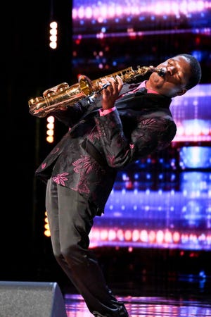 Saxophonist Avery Dixon performs at the Season 17 premiere of "America's Got Talent" on May 31, 2022. Dixon's soulful, melodic playing had the judges and audience on their toes, earning him the first Golden Buzzer of the season.