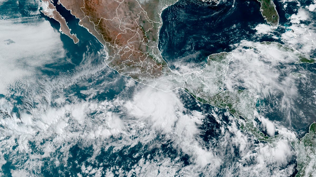 Hurricane Agatha churns off the Pacific coast of Mexico on May 29.