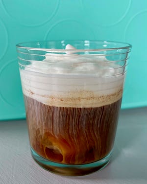Cold foam blends quicker than whipped cream, but not quite as quick as creamer. It's the perfect addition to a cup of iced coffee on a hot summer day.