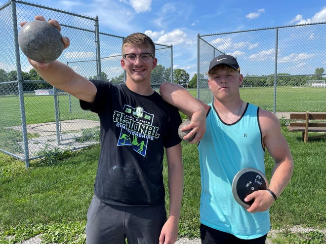 Crestview's Noah Stuart (left) and Wade Bolin (right) are ready to give it their all at this weekend's state track meet.