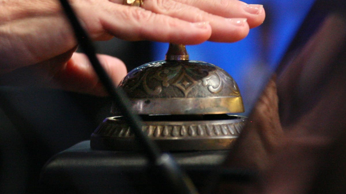 The bell is rung for misspellings at the Scripps National Spelling Bee.