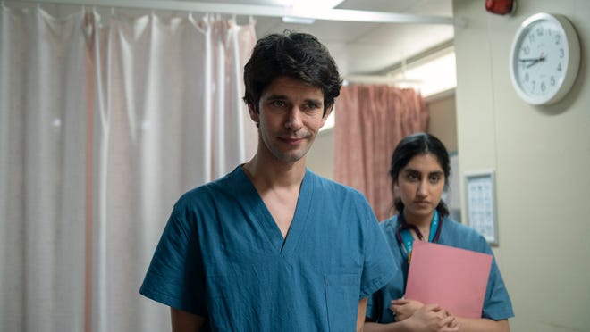 OBGYN doctor Adam (Ben Whishaw) and his trainee Shruti (Ambika Mod) deliver babies however they can in AMC+'s "This Is Going to Hurt."