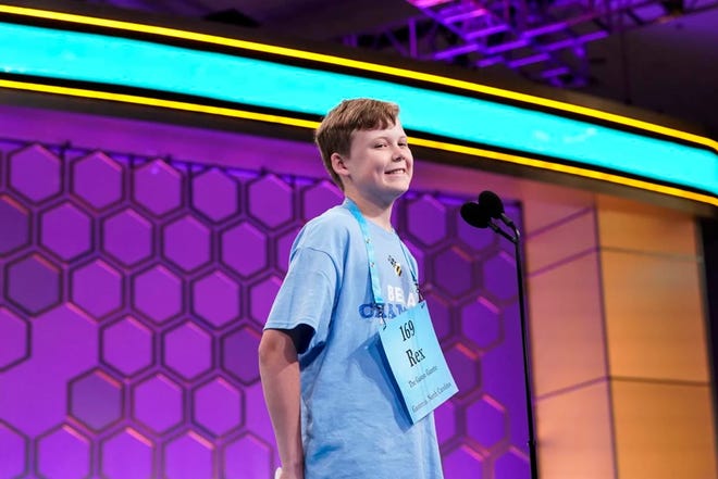 Rex Dover, 13, a rising eighth-grader at Belmont Middle, is representing Gaston County in the Scripps National Spelling Bee, in Oxon Hill, Maryland,  on Tuesday, May 31, 2022.