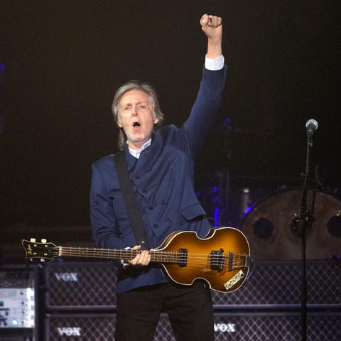 Paul McCartney takes to the stage for the start of