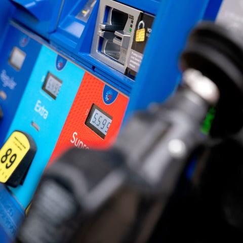 Gas prices top $5 at an Exxon station in Washingto