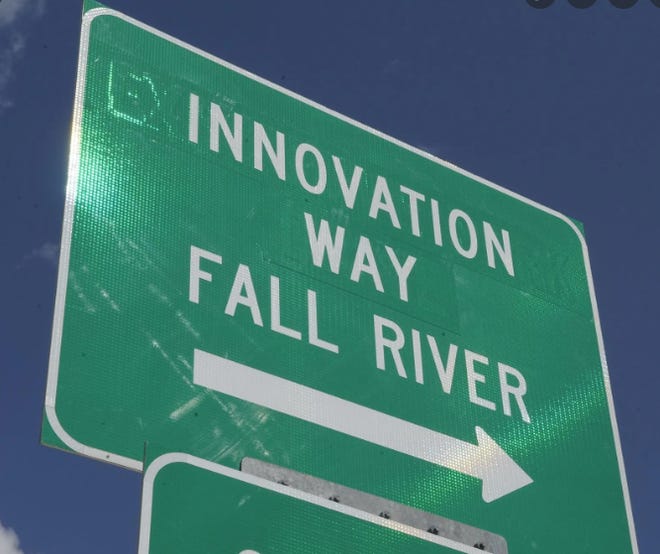 The sign for Innovation Way, where the SouthCoast Life Sciences & Technology Park is located in Fall River.