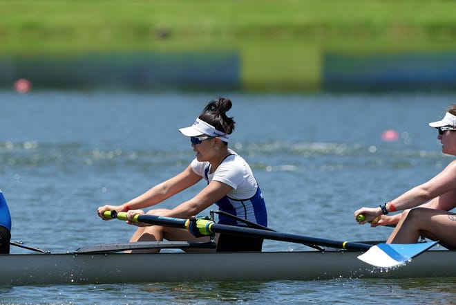Acton's Kaylee Liu competes with Wellesley College during the NCAA Division III Rowing National Championships on May 28, 2022 at Nathan Benderson Park in Sarasota, Florida.