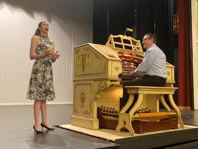 Audrey Johnson (left) and Ken Double (right) rehearse for the 40th Annual Ken Double Variety Show that will take place at 7:30 p.m. Saturday at the Long Center for Performing Arts. June 1, 2022