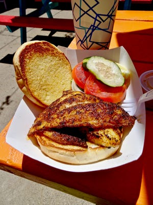 Sandwiches like this catfish at the Tiki Grill in Flagstaff can be grilled, fried or blackened.