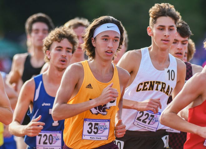 Bloomington North’s Kyle Clark competes in the 1,600 meter run during the IHSAA boys’ track and field state meet at IU Saturday, June 4, 2022. Clark placed sixth while breaking the school record with a 4:13.41.