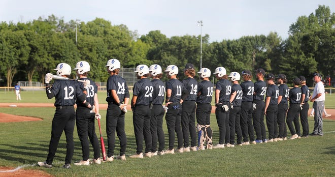The Centerville Bulldogs line up as they are announced before a regional game against Heritage Christian June 4, 2022.