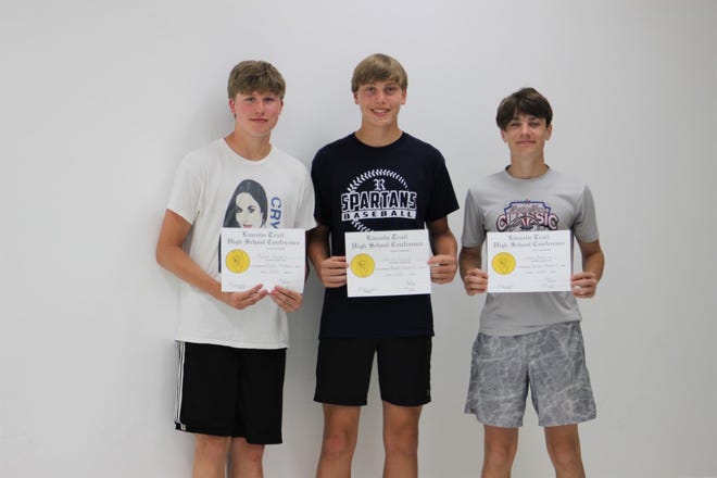 LTC All Academic Honorees: L to R Malcolm Secymore, Garrett Vincent, Owen Anderson