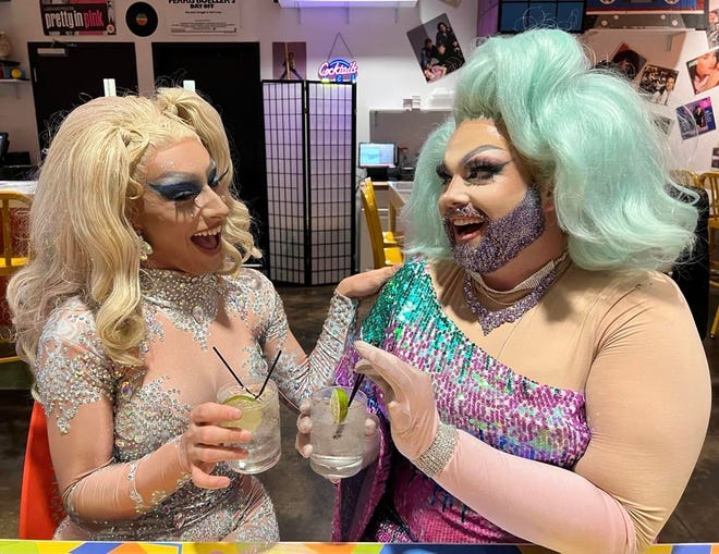 Drag queens Anhedonia Delight, left, and Peach Fuzz host bingo nights at That Pop Up Bar, an after-hours offshoot of Twisted Citrus restaurant in North Canton. Tickets for bingo dates for the fall go on sale June 15 at Eventbrite online. typically sell out quickly.