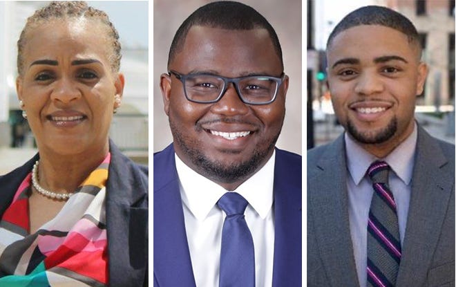 Candidates for Common Council Dist. 2 in Milwaukee, from left, Keyellia Morries, Mark Chambers Jr. and Jerel Ballard