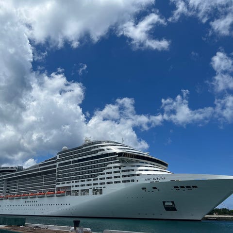 MSC Divina in port in Nassau, Bahamas