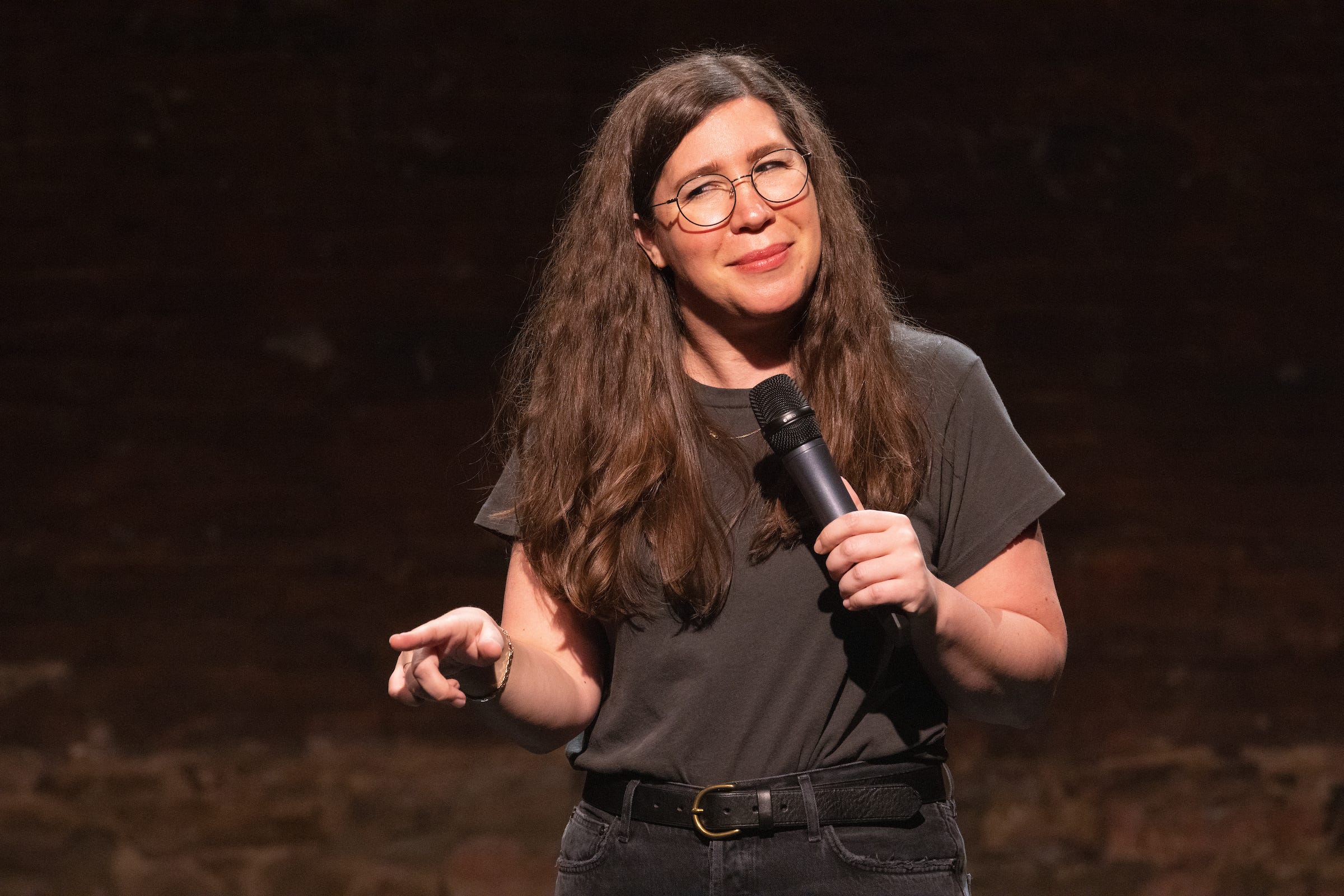 Comedian Alison Lieby in her new show,