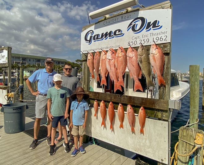Nashville anglers on the Game On with Capt. Eric Thrasher pulled in a limit of red snapper, a few mingo and a gag grouper on Tuesday.
