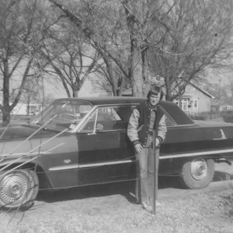 Randy Essex at age 16 with his 1963 Chevrolet Impa