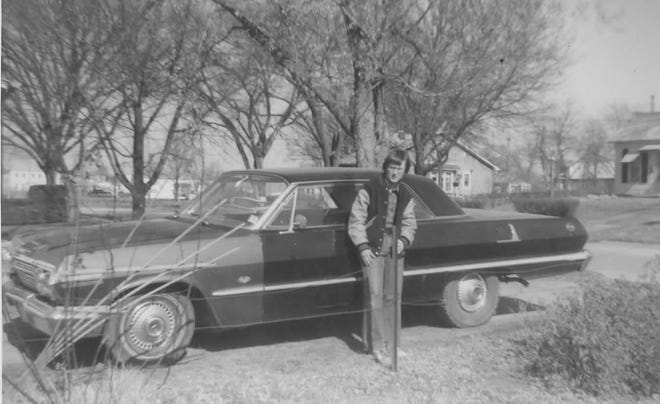 Randy Essex at age 16 with his 1963 Chevrolet Impala.