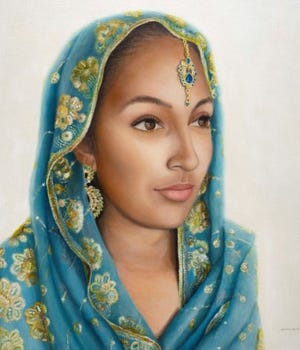 "Bahin" by Shabana Kauser; oil on canvas.